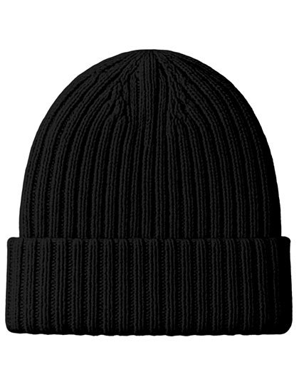 Czapka Dzianinowa Z Wełny Merino C1425 - Black