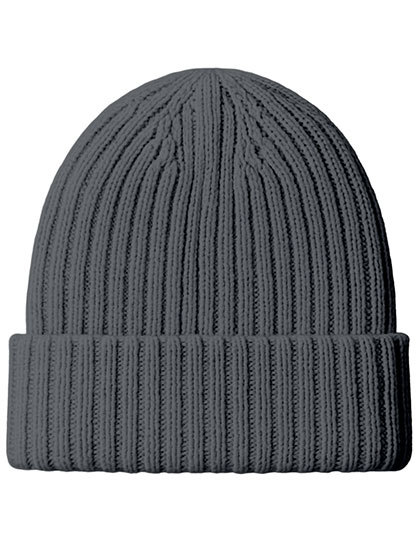 Czapka Dzianinowa Z Welny Merino C1425 - Dark Grey