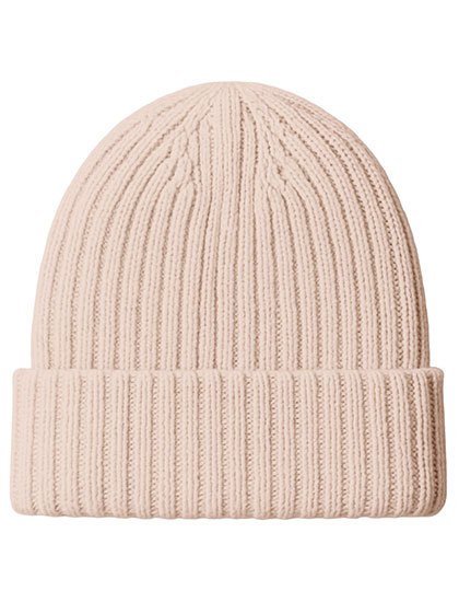 Czapka Dzianinowa Z Welny Merino C1425 - Dusty Pink