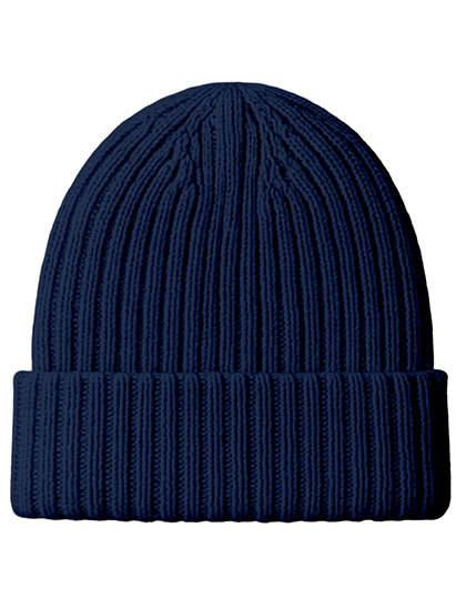 Czapka Dzianinowa Z Welny Merino C1425 - Navy