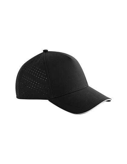 Czapka z daszkiem 5-panelowa Perforowana Oddychajaca CB155R - Black
