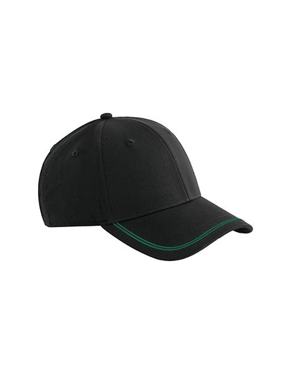 Czapka 6-panelowa Poliester z Recyklingu Odprowadzajaca Wilgoc CB166R - Black & Kelly Green
