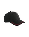 Czapka 6-panelowa Poliester z Recyklingu Odprowadzajaca Wilgoc CB166R - Black & Red