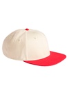 Czapka 6-panelowa prana bawelna kontrastowe detale CB662 - Natural & Red