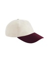 Czapka Niestrukturyzowana 5 Panelowa Bawelniana Twill CB67 - Natural & Burgundy