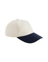 Czapka Niestrukturyzowana 5 Panelowa Bawelniana Twill CB67 - Natural & French Navy
