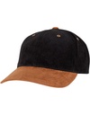 Czapka z daszkiem sztruksowa z zamszowym daszkiem FX9279 - Black & Caramel