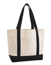 Torba Plocienna Bawelna Organiczna WM804 - Natural & Black
