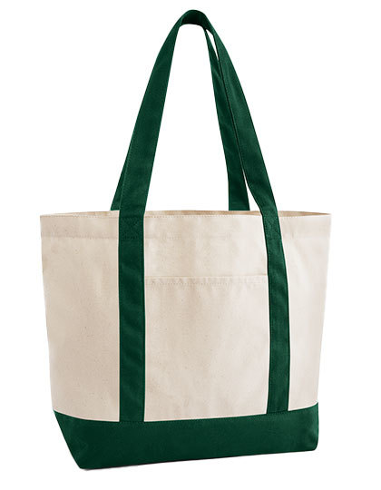 Torba Plocienna Bawelna Organiczna WM804 - Natural & Bottle Green