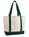 Torba Plocienna Bawelna Organiczna WM804 - Natural & Bottle Green