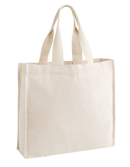 Torba na zakupy Canvas z uchwytami szewron WM940 - Natural