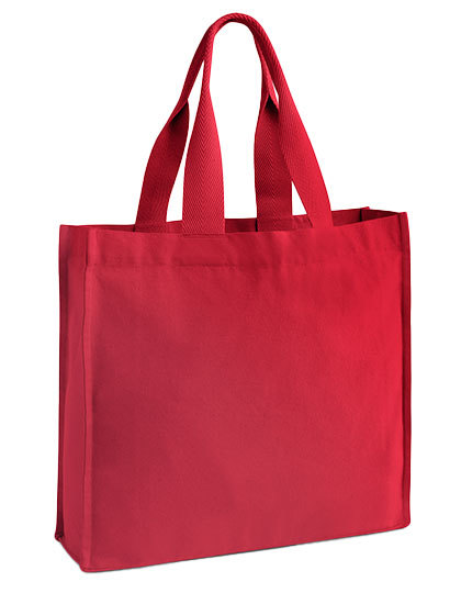 Torba na zakupy Canvas z uchwytami szewron WM940 - Scarlet Red