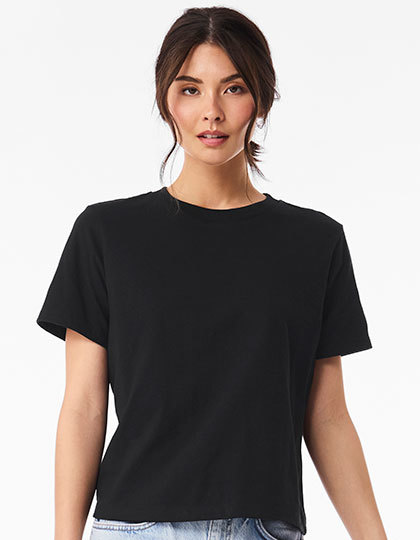 Koszulka Damska Boxy Oversize Bawelniana BL6110 - Vintage Black