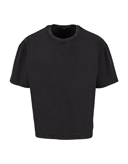 Koszulka Croppowana Oversize Bawelniana Vintage Wash BY435 - Black
