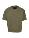 Koszulka Croppowana Oversize Bawelniana Vintage Wash BY435 - Warm Khaki