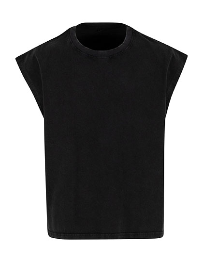 Koszulka Bezrekawnik Oversize Bawelniana Vintage Wash BY436 - Black