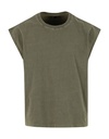 Koszulka Bezrekawnik Oversize Bawelniana Vintage Wash BY436 - Warm Khaki