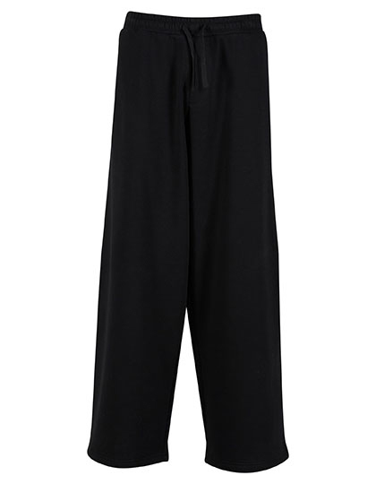 Spodnie Luźne Szerokie Nogawki Bawełna Poliester BY442 - Black