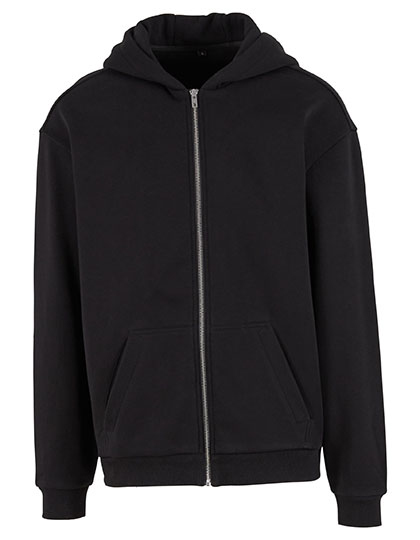 Bluza Rozpinana z Kapturem Luzny Kroj Bawelna Poliester BY443 - Black