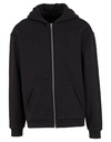 Bluza Rozpinana z Kapturem Luzny Kroj Bawelna Poliester BY443 - Black