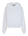 Bluza z Kapturem Luźna Bawełniana Poliestrowa BY444 - White