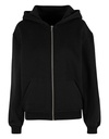 Bluza Rozpinana z Kapturem Luzny Kroj Bawełna Poliester BY445 - Black