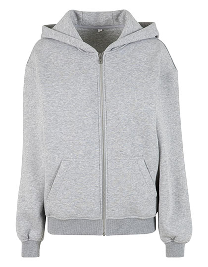 Bluza Rozpinana z Kapturem Luzny Kroj Bawełna Poliester BY445 - Heather Grey