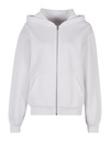 Bluza Rozpinana z Kapturem Luzny Kroj Bawelna Poliester BY445 - White
