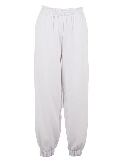 Spodnie Dresowe Luzny Kroj Bawelna Poliester BYBB031 - White