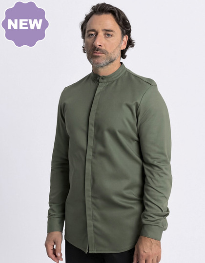 Koszula Meska Stojka Dzersej Oddychajaca CGW03780 - White