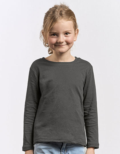 Koszulka Dziecieca z Dlugim Rekawem Bawelniana Czesana E409K - Charcoal (Solid)