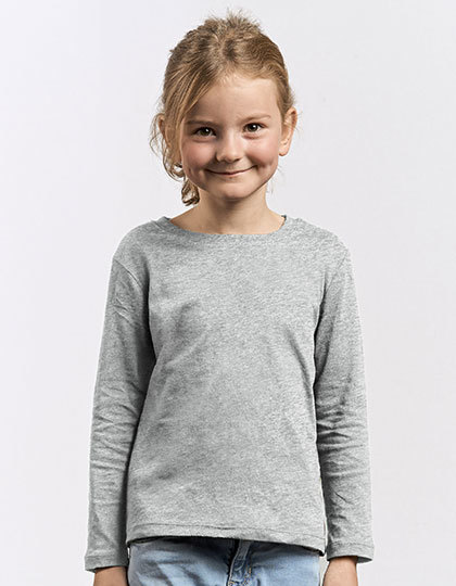 Koszulka Dziecieca z Dlugim Rekawem Bawelniana Czesana E409K - Sports Grey (Heather)