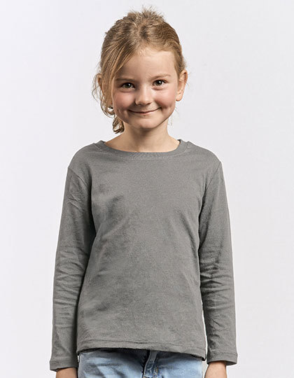 Koszulka Dziecięca z Długim Rękawem Bawełniana Czesana E409K - Steel Gray