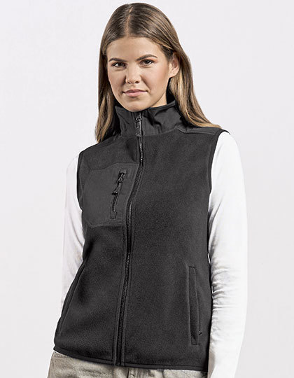 Kamizelka Klasyczna Polarowa z Plocienna Wstawka E7945 - Black