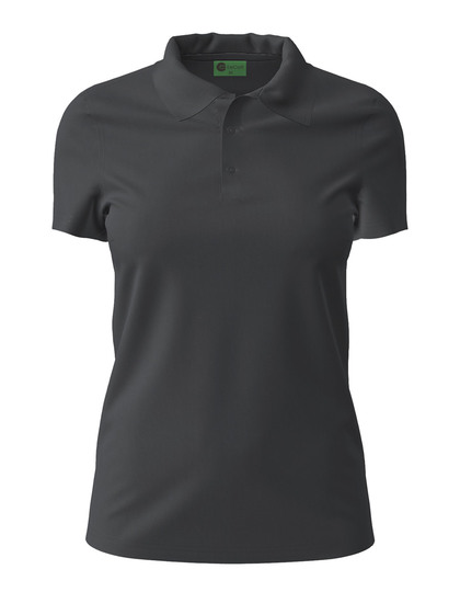 Koszulka Polo Damska Slim Fit Poliester z Recyklingu Oddychająca EC30404 - Black