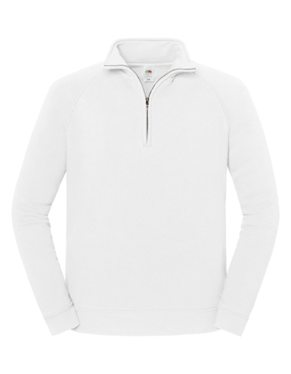 Bluza Klasyczna Bawelniana z Zamkiem F383 - White