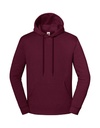 Bluza Klasyczna Bawelniana z Kapturem F431 - Burgundy