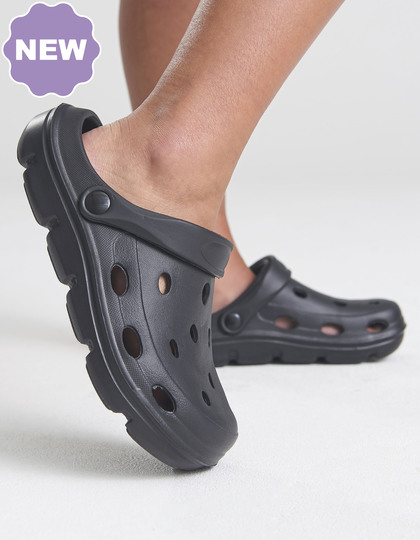 Buty Wsuwane z Paskiem na Piete Lekkie EVA JC093 - Jet Black