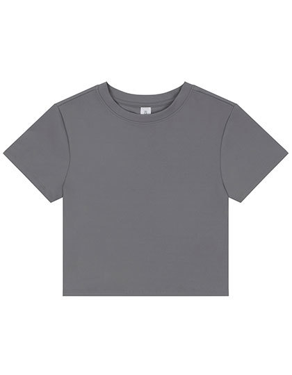 Koszulka Croppowana Poliester Elastan JC215 - Platinum Grey