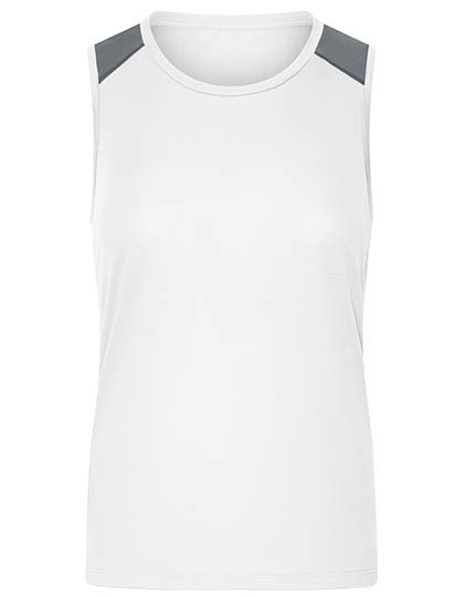 Koszulka Sportowa Damska Bez Rekawow Oddychajaca JN1381 - White