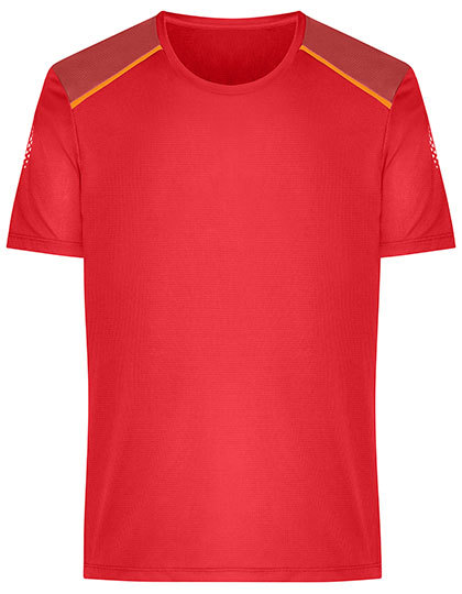 Koszulka Sportowa Meska Oddychajaca Szybkoschnaca JN1384 - Spicy Orange