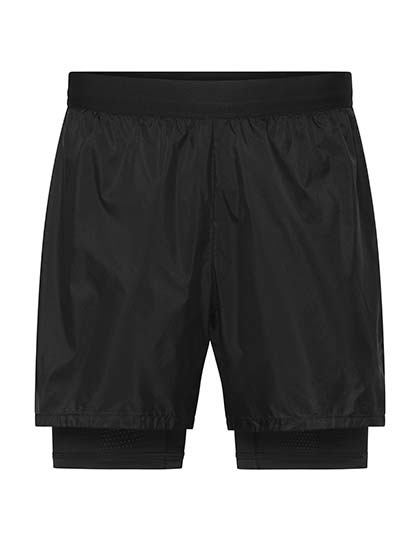 Spodenki Do Biegania Dwuwarstwowe Oddychajace JN1396 - Black