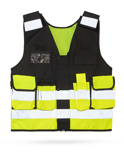 Kamizelka Taktyczna Odblaskowa Poliester KX162 - Black & Signal Yellow
