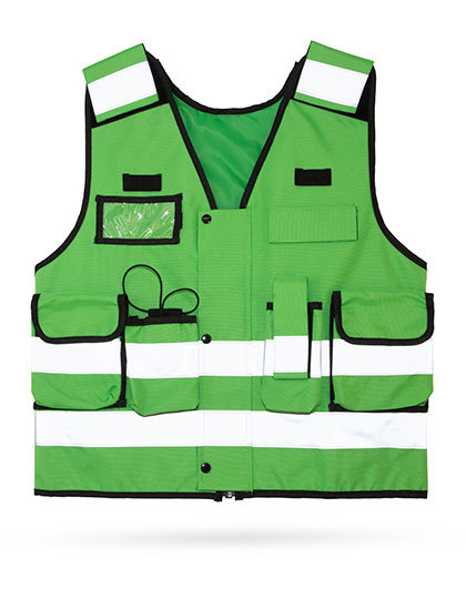 Kamizelka Taktyczna Odblaskowa Poliester KX162 - Green