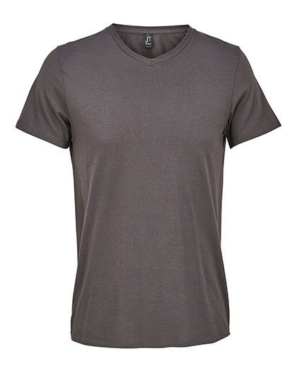 Koszulka Męska V-neck Bawełniana L04765 - Dark Grey (Solid)