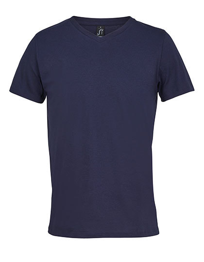 Koszulka Męska V-neck Bawełniana L04765 - French Navy