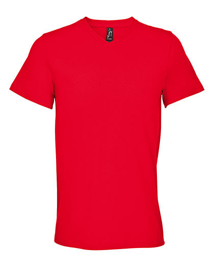 Koszulka Męska V-neck Bawełniana L04765 - Red