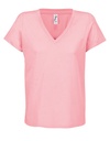 Koszulka V-Neck Bawełniana L04766 - Candy Pink