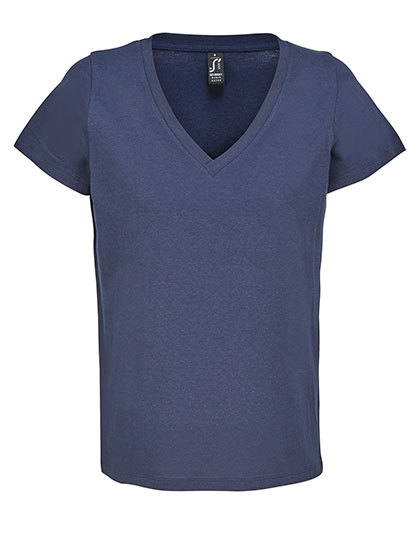 Koszulka bawełniana V-Neck L04766 - French Navy