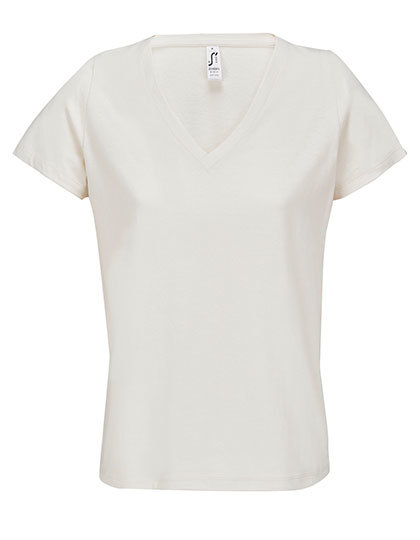 Koszulka V-Neck Bawełniana L04766 - Off White